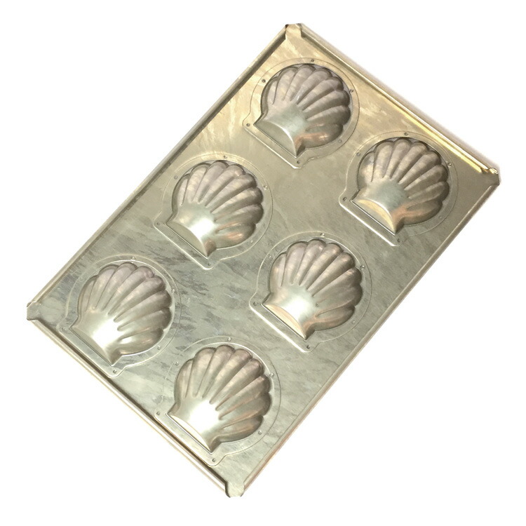 楽天市場】千代田金属 シリコン 加工 ホタテ マドレーヌ 型 天板 6個付