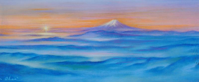 楽天市場】富士山 絵画 風景画 版画 ジークレー 石井清 「赤い空と富士