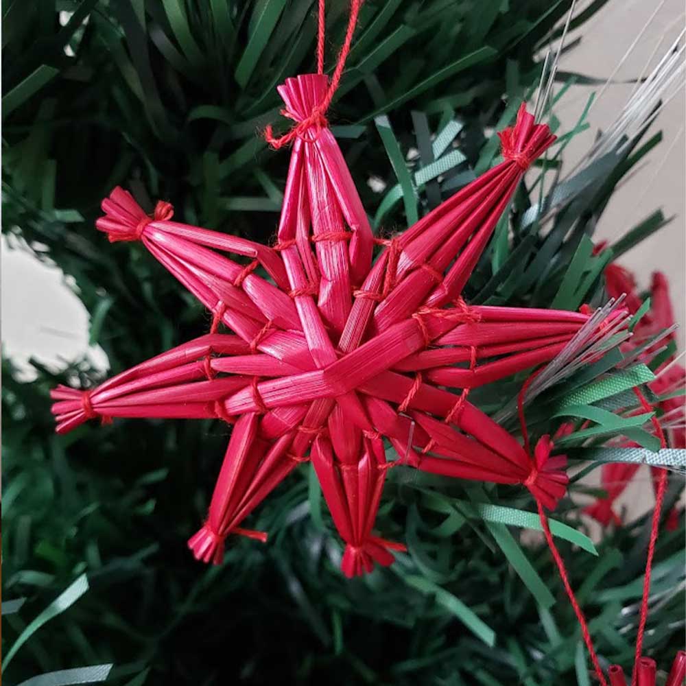 楽天市場】藁製オーナメント ヒンメリセット 赤 クリスマス