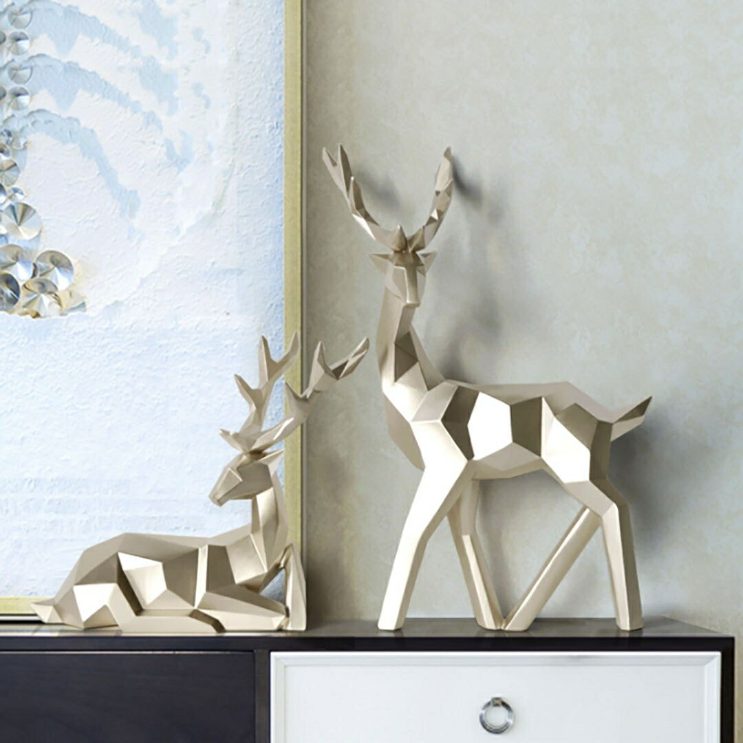 楽天市場】【楽天1位3冠達成】置物 鹿 2体セット ゴールド