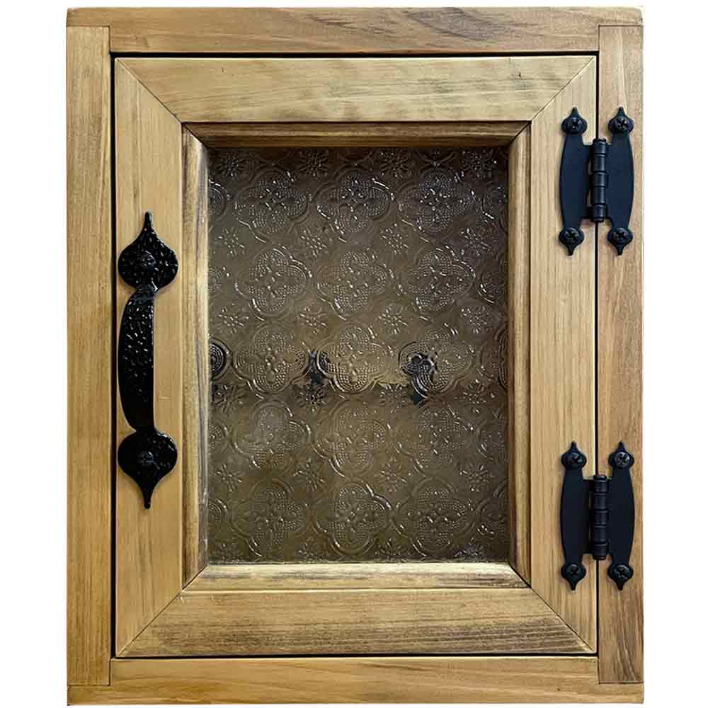 楽天市場】キーボックス アンティークブラウン フローラガラス扉 25×7