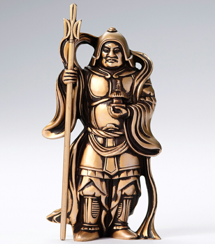 楽天市場】縁起物 置物 七福神〔毘沙門天〕シルキーゴールド 日本製