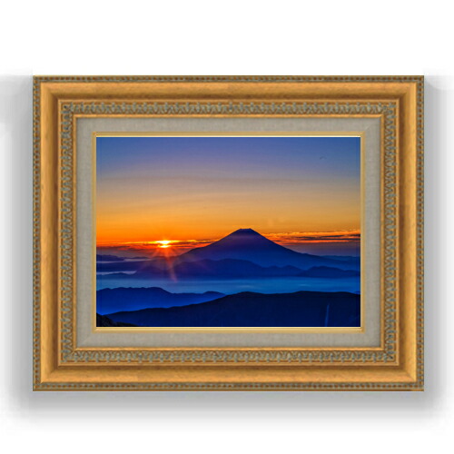 楽天市場】【油絵 直筆仕上げ】富士山-日の出- F4サイズ 額入り