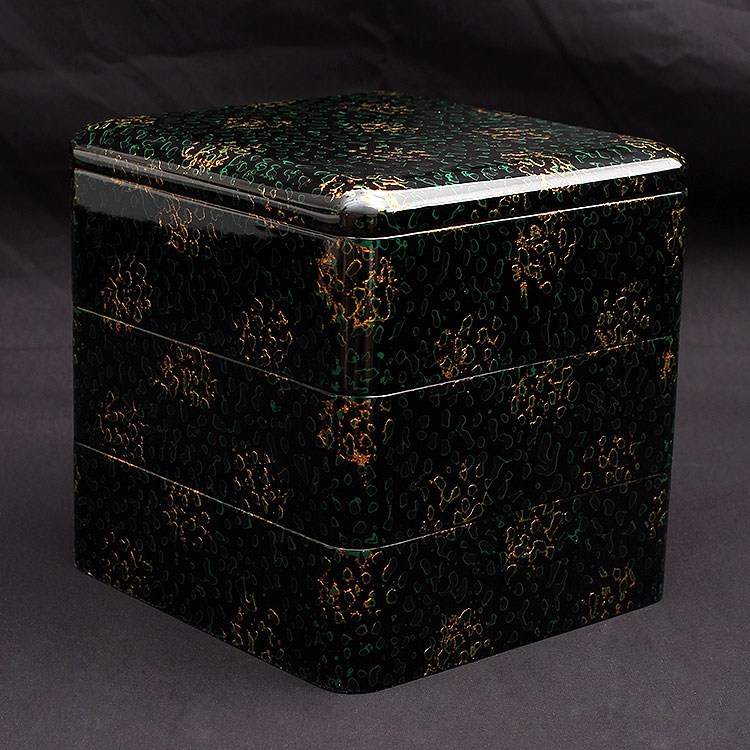 楽天市場】【津軽塗 唐塗】 重箱6寸黒上 【IO-002】【送料無料】 青森