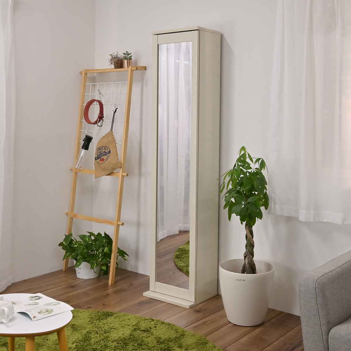 楽天市場】ボックスミラー ミラー付き収納棚 （ ミラー 鏡 収納棚 扉