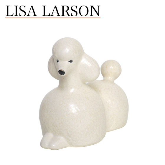 楽天市場】リサラーソン 置物 ケンネル プードル ミディアム 犬 陶器