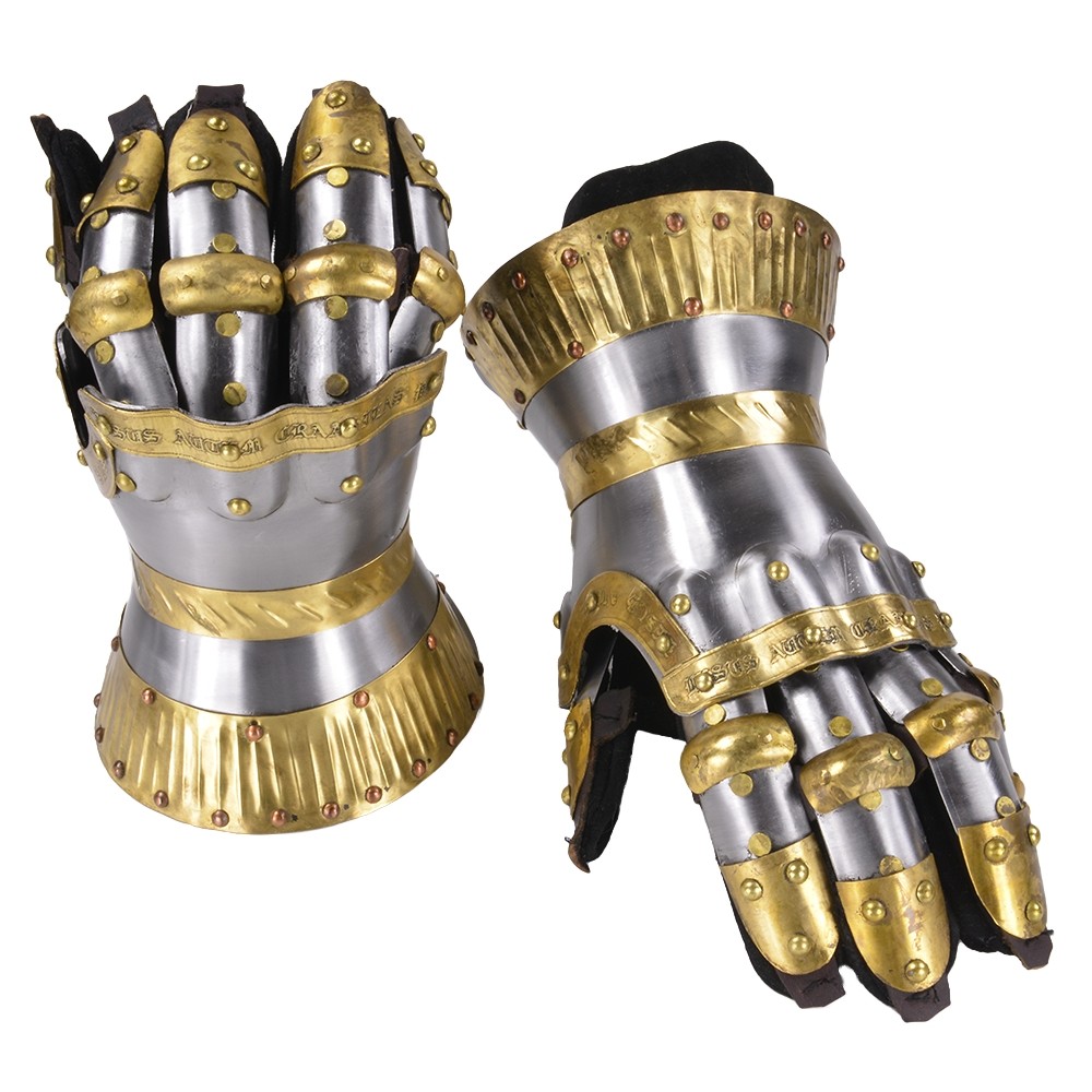 楽天市場】クールブルグ式ガントレット 甲冑籠手 中世防具 革手袋付
