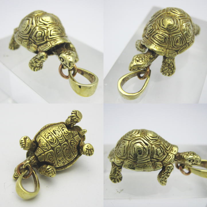 楽天市場】金色の亀 ゾウガメペンダント ブラス 真鍮 (tortoise turtle