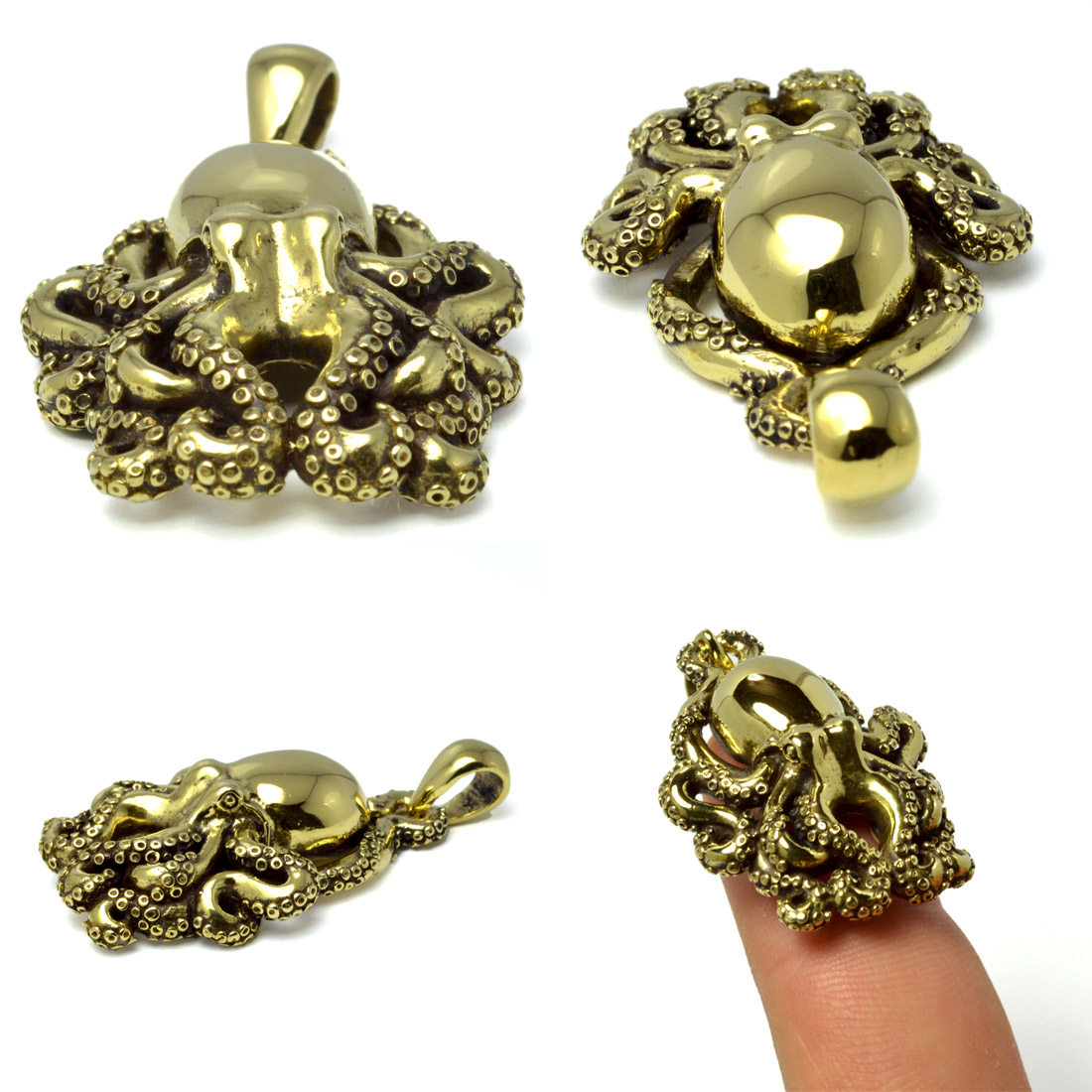 楽天市場】金色の蛸 オクトパスペンダント 真ちゅう製 真鍮 ブラス