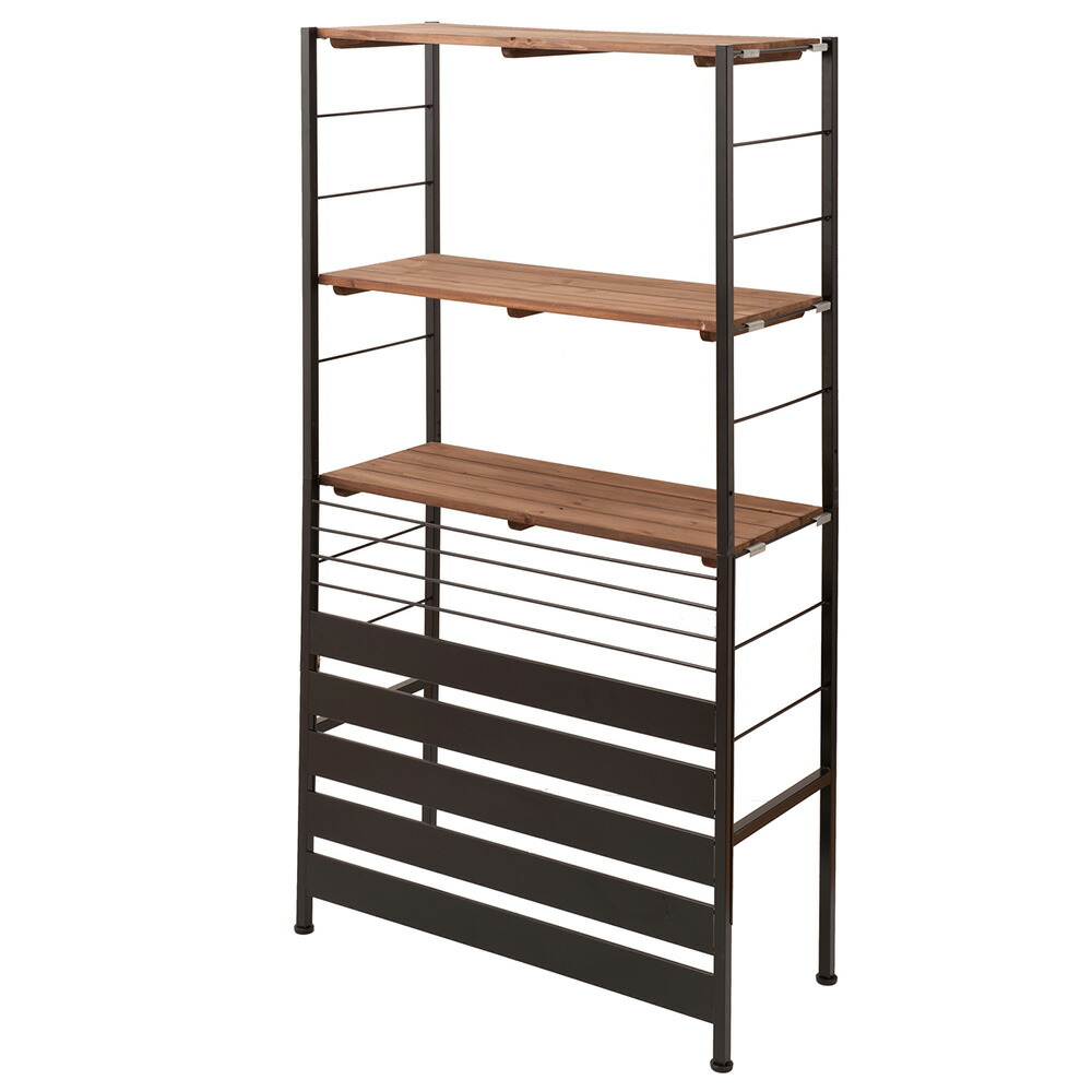 楽天市場】日本製 古木調天板 室外機ラック 上棚付き ハイタイプ 室外