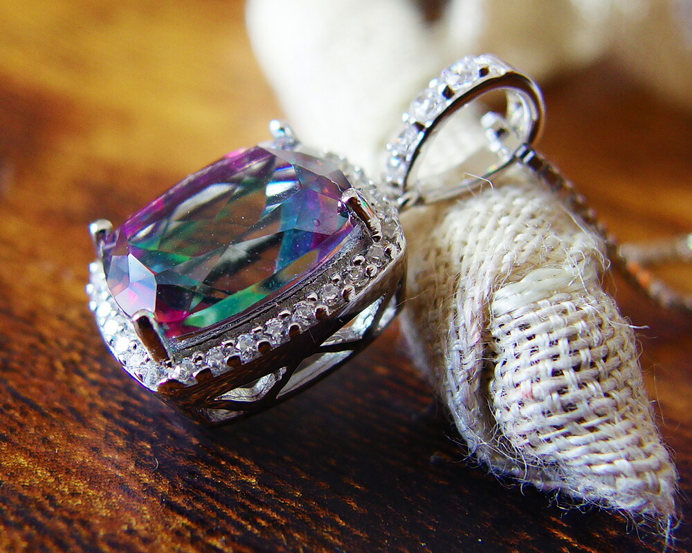 楽天市場】ミスティック クォーツ ペンダント ネックレス Silver925