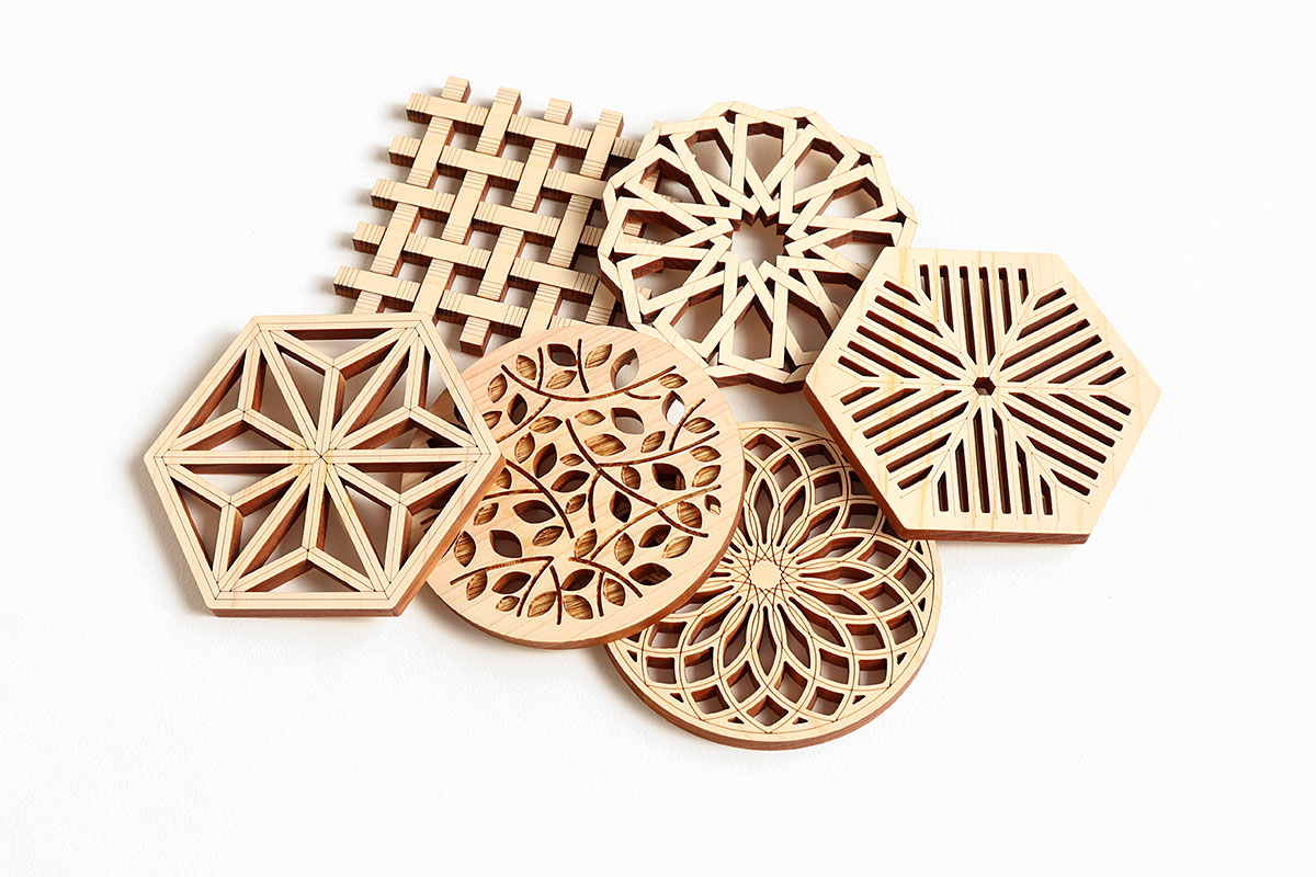 楽天市場】コースター 木製 ウッドコースター 天然木使用 全6種 日本製