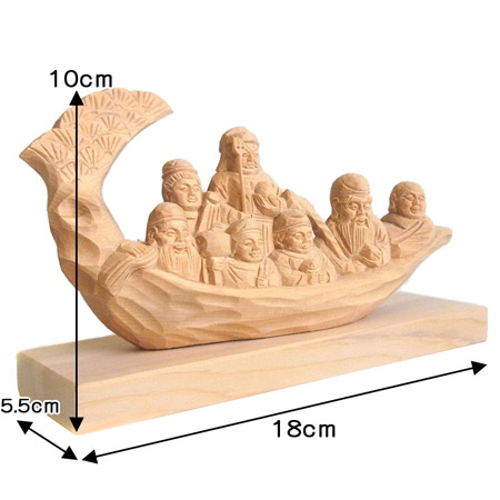 楽天市場】木彫りの七福神船 置物 桧製 縁起物 [Ryusho] : 龍祥本舗