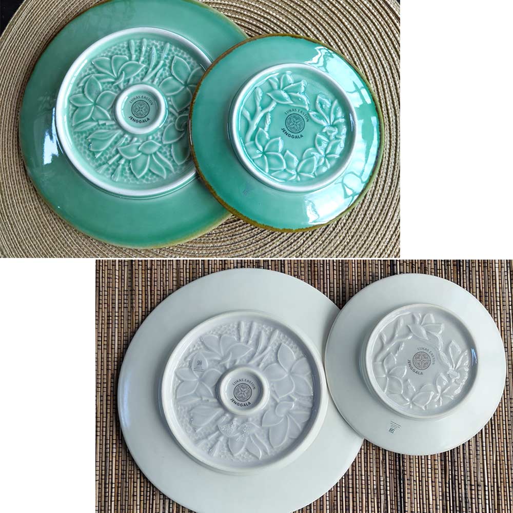 楽天市場】【ポイントUP アジアン バリ】 ジェンガラケラミック 丸皿 2