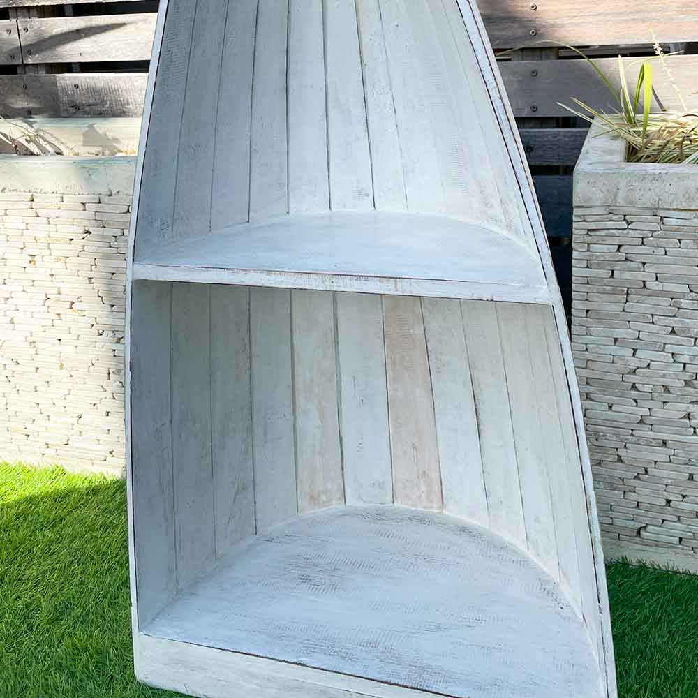 楽天市場】ボートラック 船型 棚 2段 H100cm 木製 ラック 2色 青 白