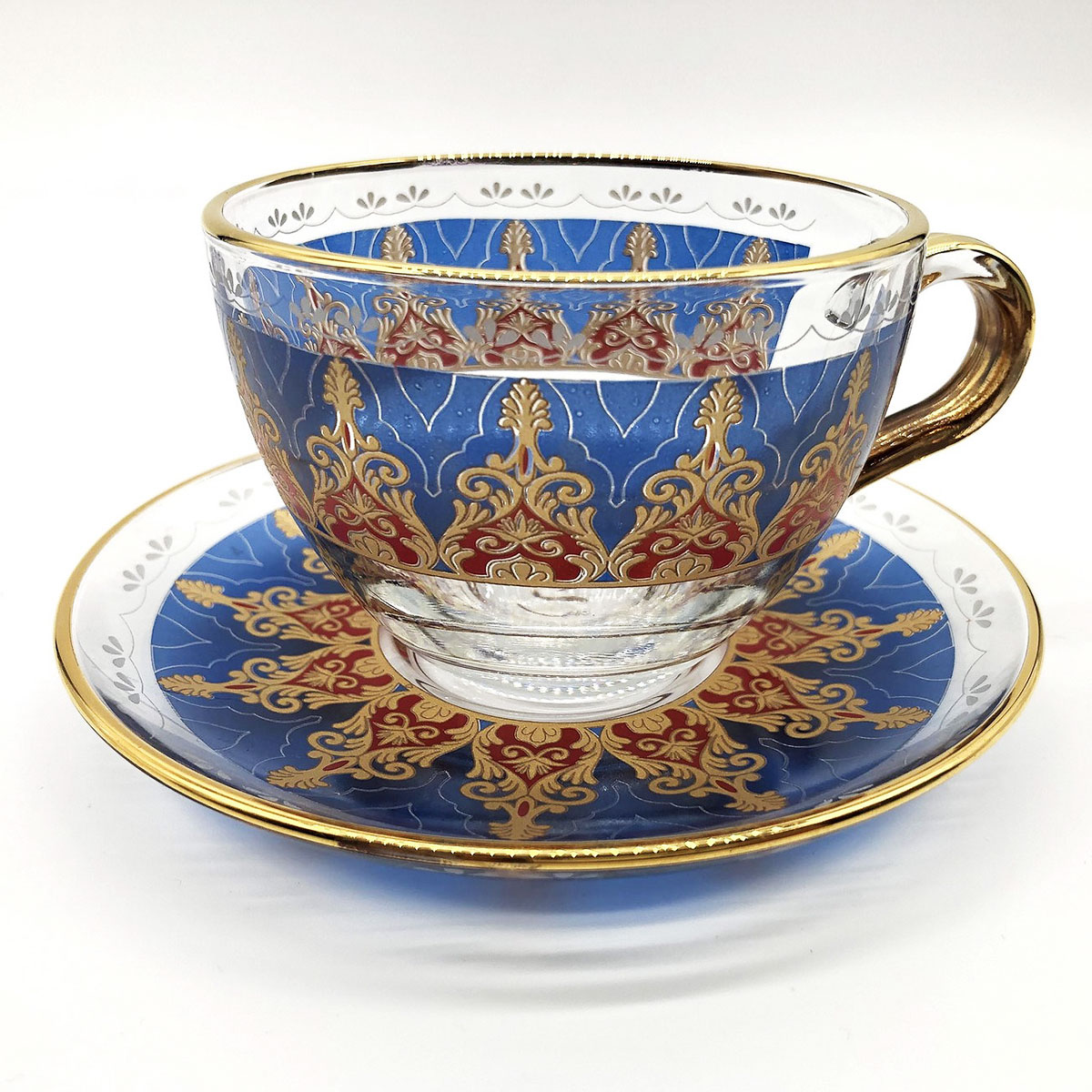 楽天市場】トルコ製 チャイカップ ソーサー セット 耐熱ガラス B-09