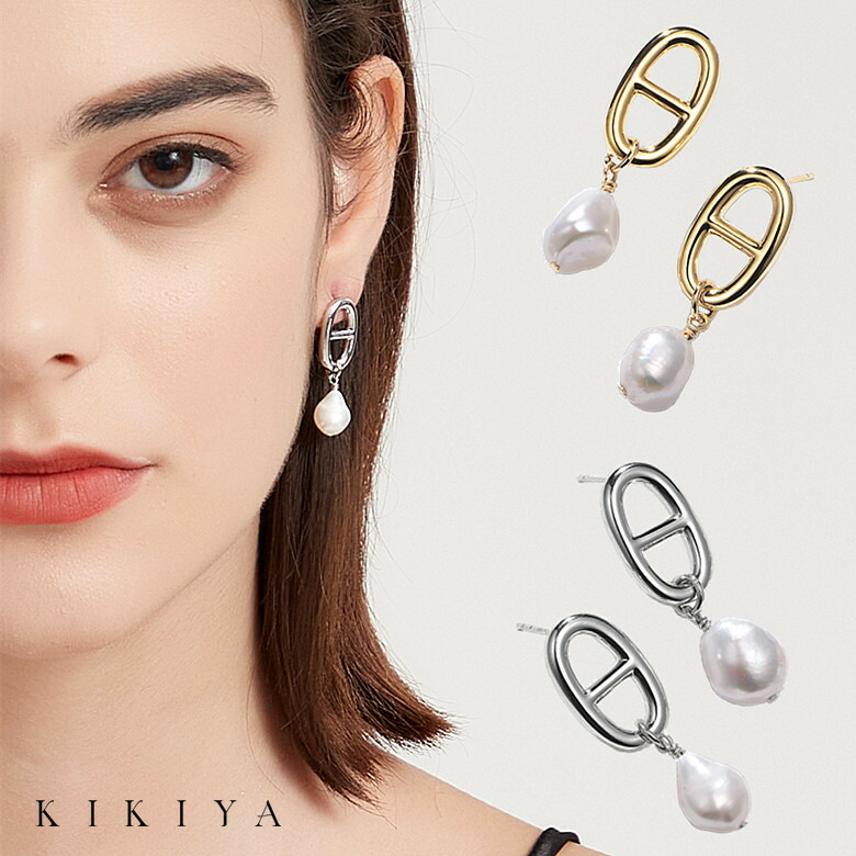 楽天市場】ピアス 日型 天然パール バロック パールピアス 淡水パール