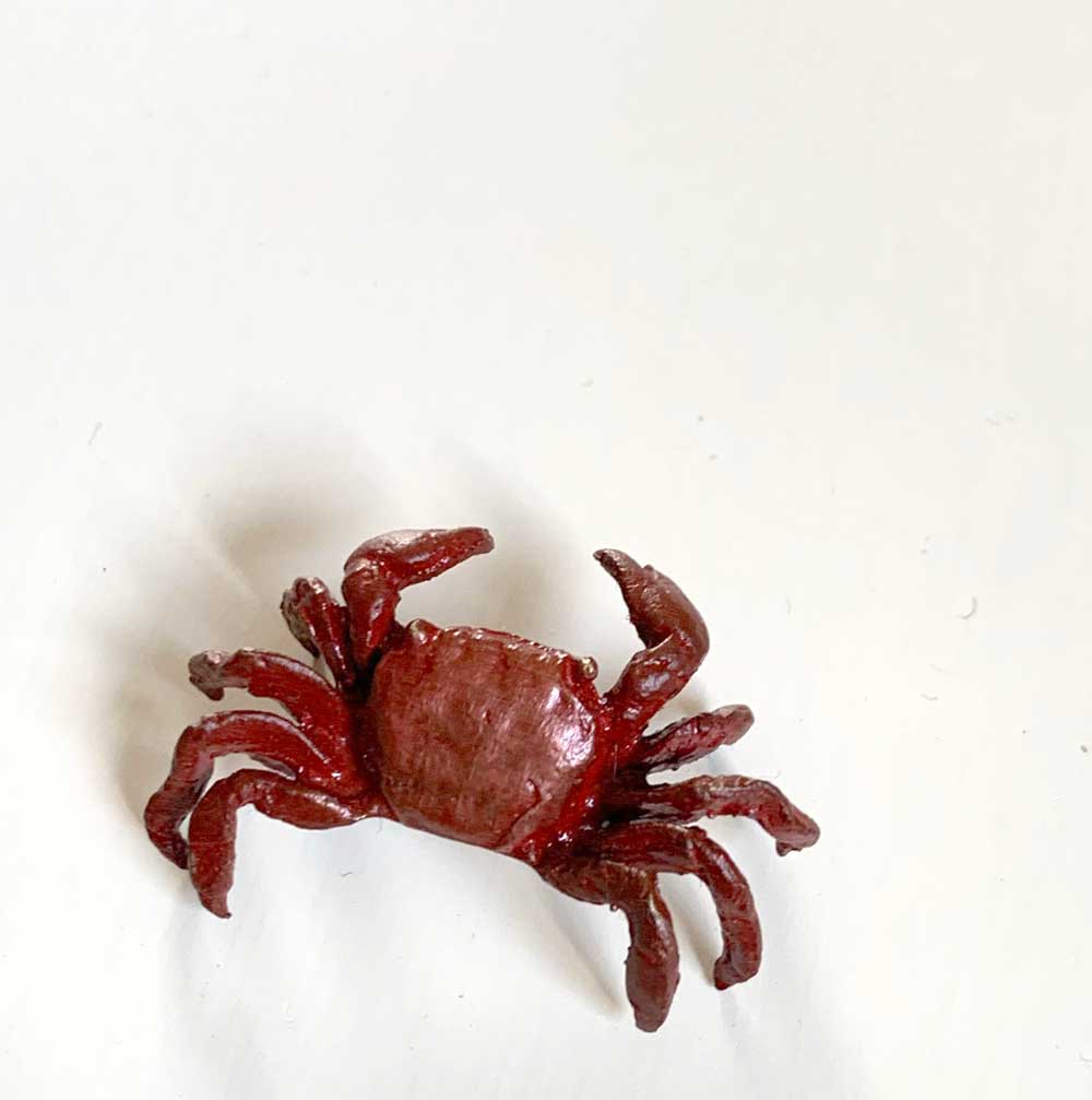恵工房】美術品 在銘 古銅 金工 蟹カニ 赤銅 置物 賞物 時代物 古銅