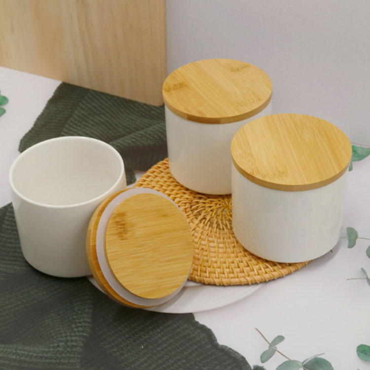 楽天市場】6個セット キャニスター 丸 保存容器 密閉 陶器 木蓋付き