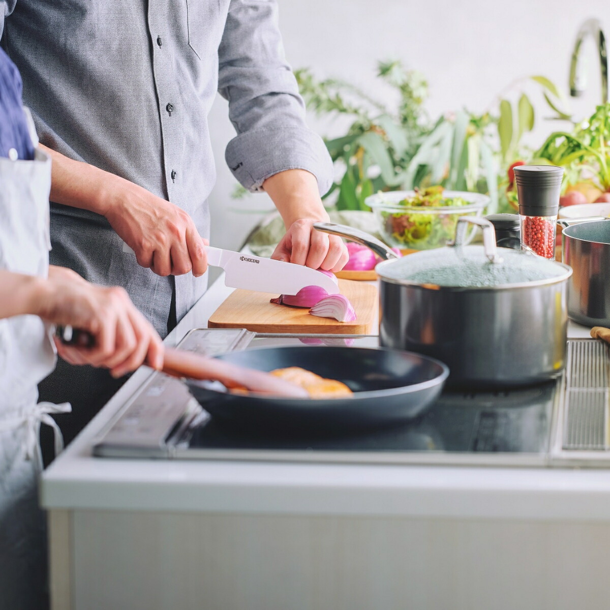楽天市場】【京セラ公式】両手鍋 鍋 ガラス蓋 付き IH ガス火対応