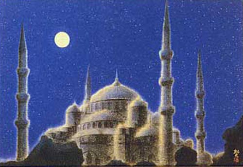 楽天市場】平山郁夫 絵画 ブルーモスクの夜 送料無料 【複製】【美術