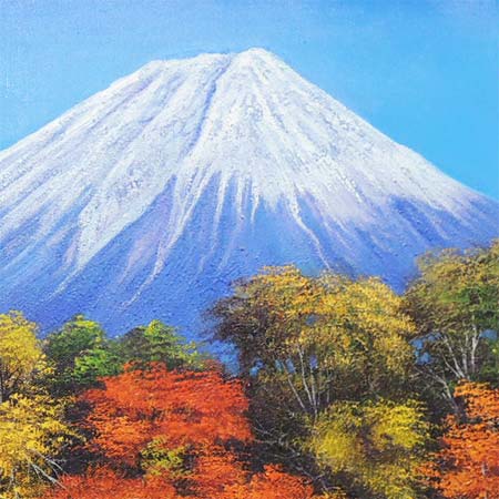 楽天市場】絵画 油絵 富士と滝と紅葉 F30号 （木村由記夫） 送料無料