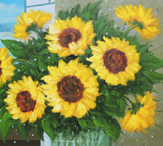 楽天市場】絵画 油絵 ひまわり F30号 （堀哲夫） 送料無料 【肉筆