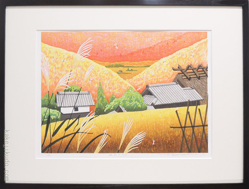 楽天市場】佐野せいじ 木版画 綵色の山里 送料無料 【複製】【木版画