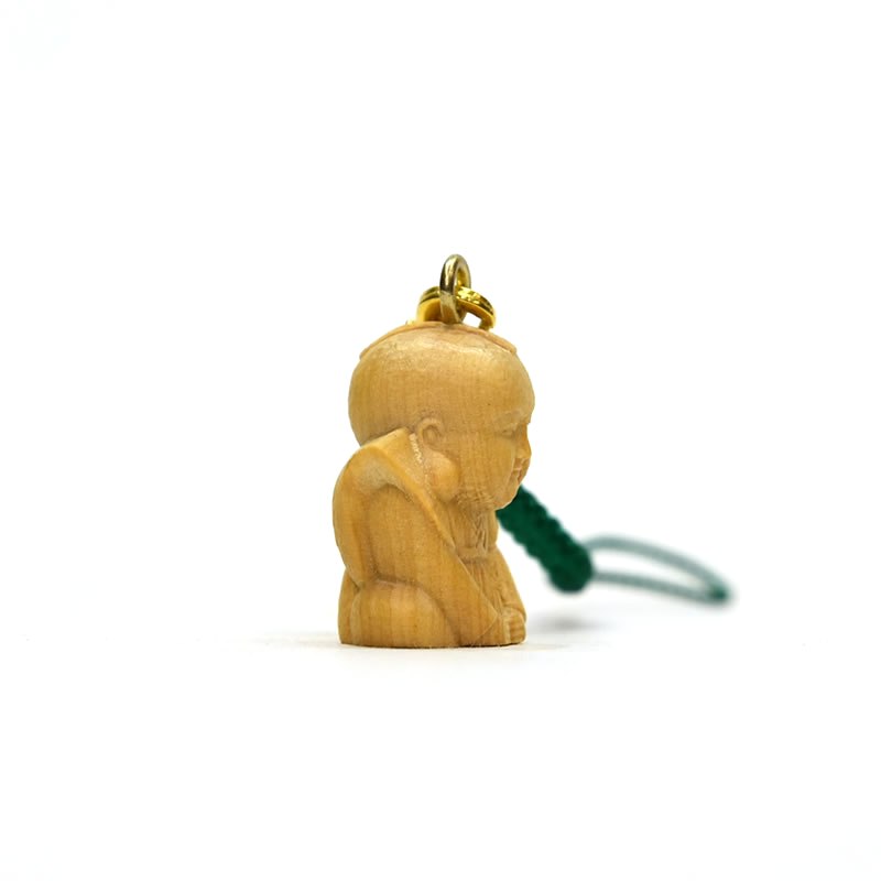 楽天市場】木彫柘植根付 【福助（ふくすけ）】 携帯ストラップ（鈴付