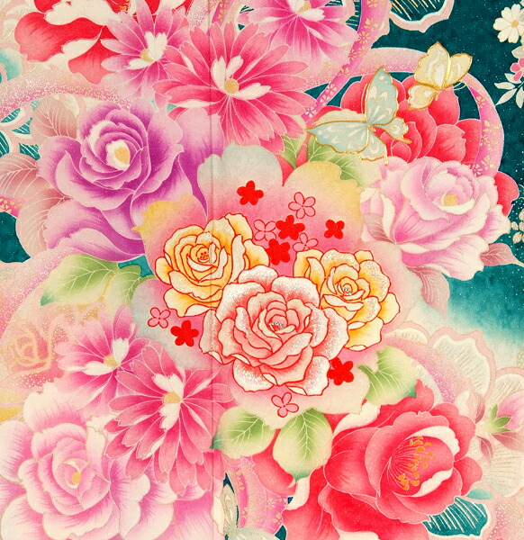 楽天市場】【振袖 レンタル】 結婚式 結納R1117 正絹 緑 薔薇のブーケ