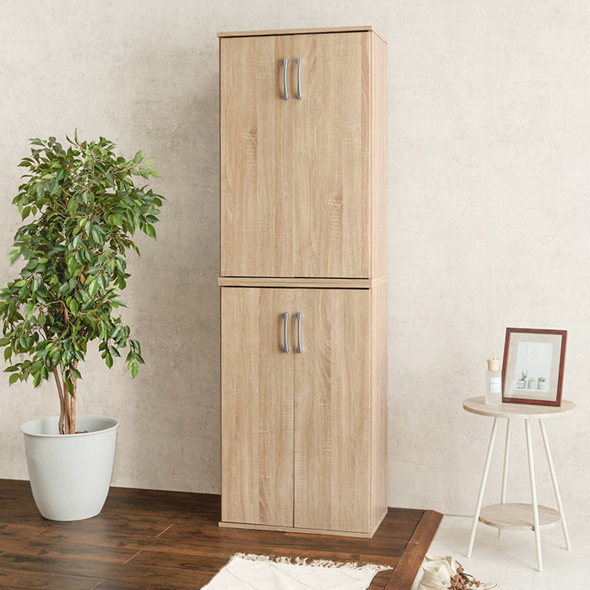 楽天市場】シューズボックス 幅60cm 2点セット 木目調 通気口兼コード