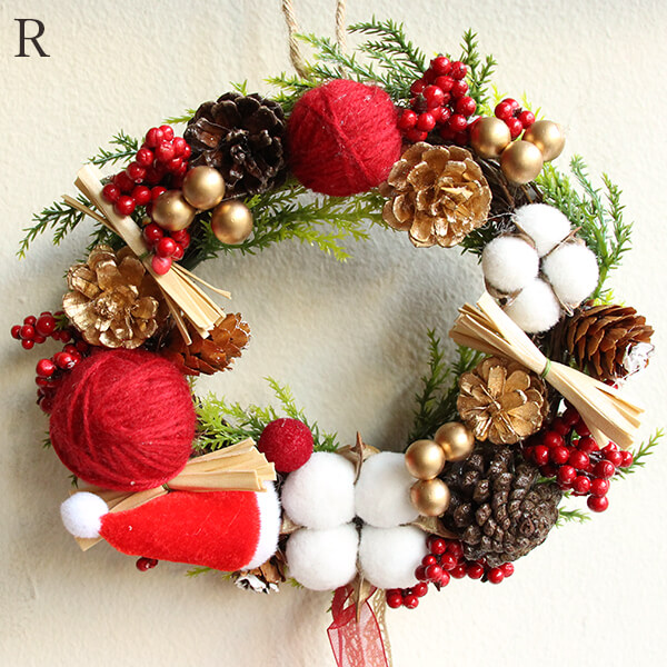 楽天市場】クリスマス リース 即日出荷 送料無料☆リース 18cm 毛糸