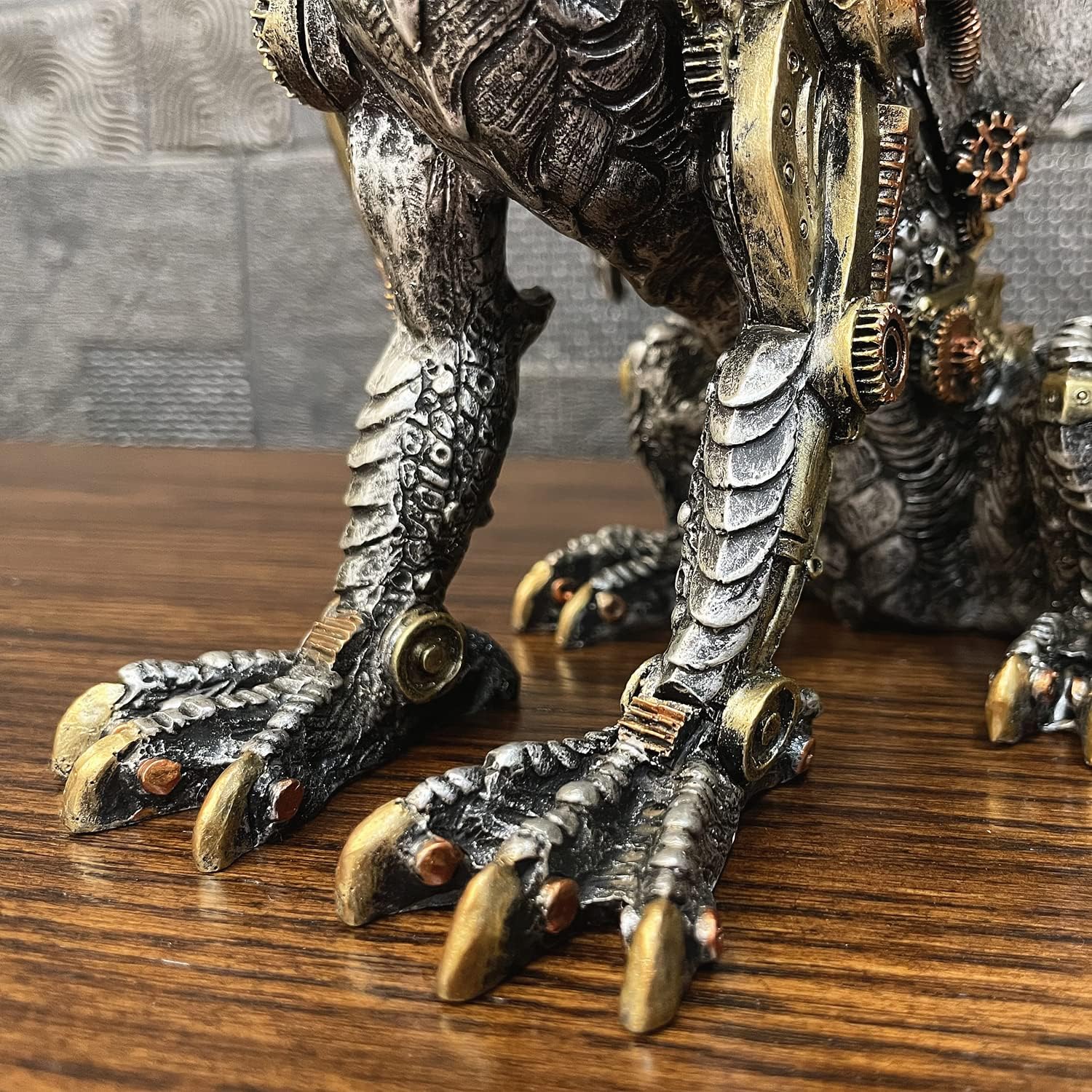 楽天市場】スチームパンク風座るドラゴン彫像メタリック風樹脂彫刻装飾
