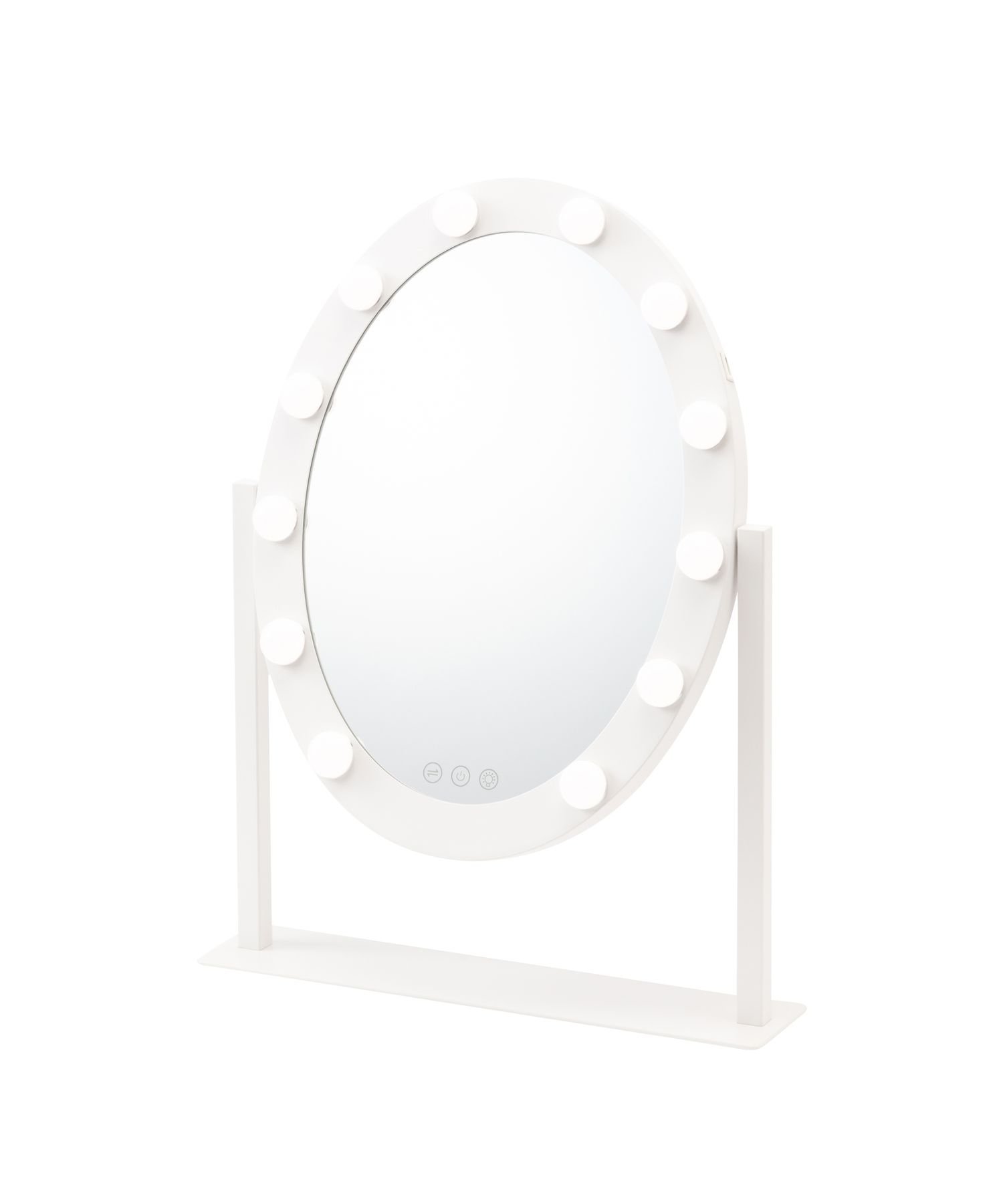 Francfranc｜ハリウッドミラー スクエア S ホワイト 調光 調色 ライト