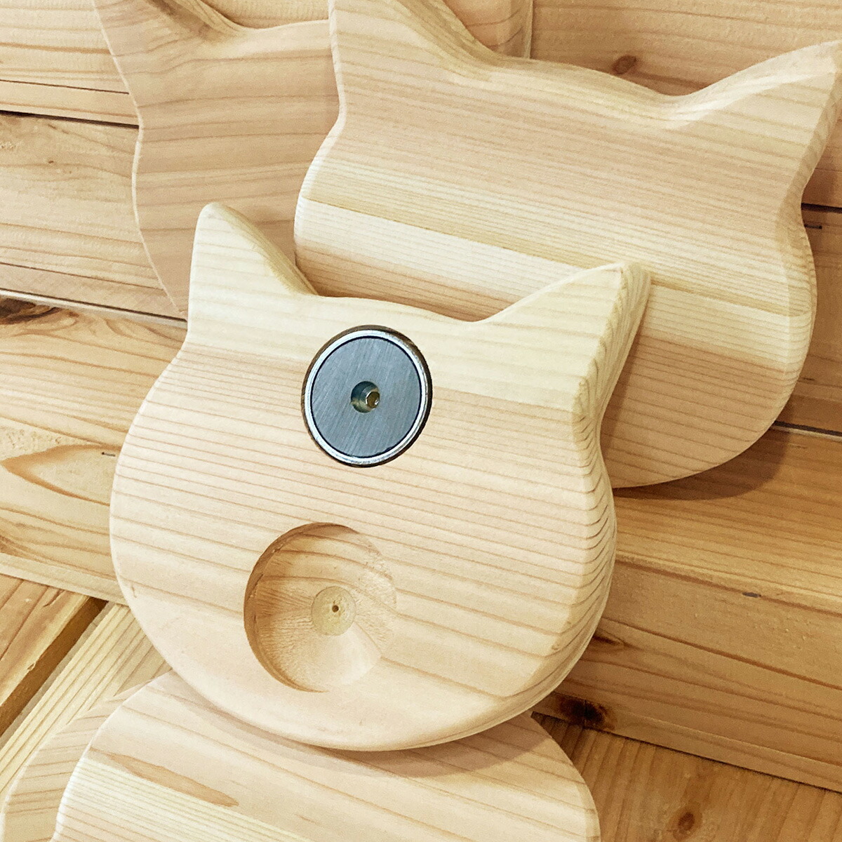 楽天市場】猫型 ねこ型 ネコ型 ねこがた 木製 天然木 マグネット 鍋