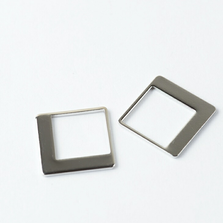 楽天市場】チャーム ダブルスクエア プレート シルバー 20mm 2個 2ヶ