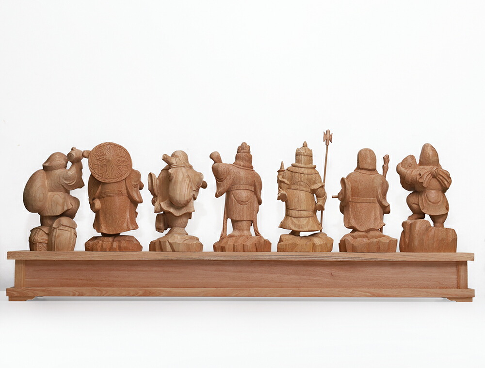 楽天市場】【横幅66cm】木彫り 七福神 置物 一刀彫 / 素材：けやき