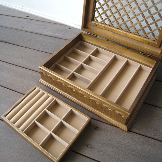 楽天市場】ジュエリケース おしゃれ 木製 日本製 格子 アンティーク