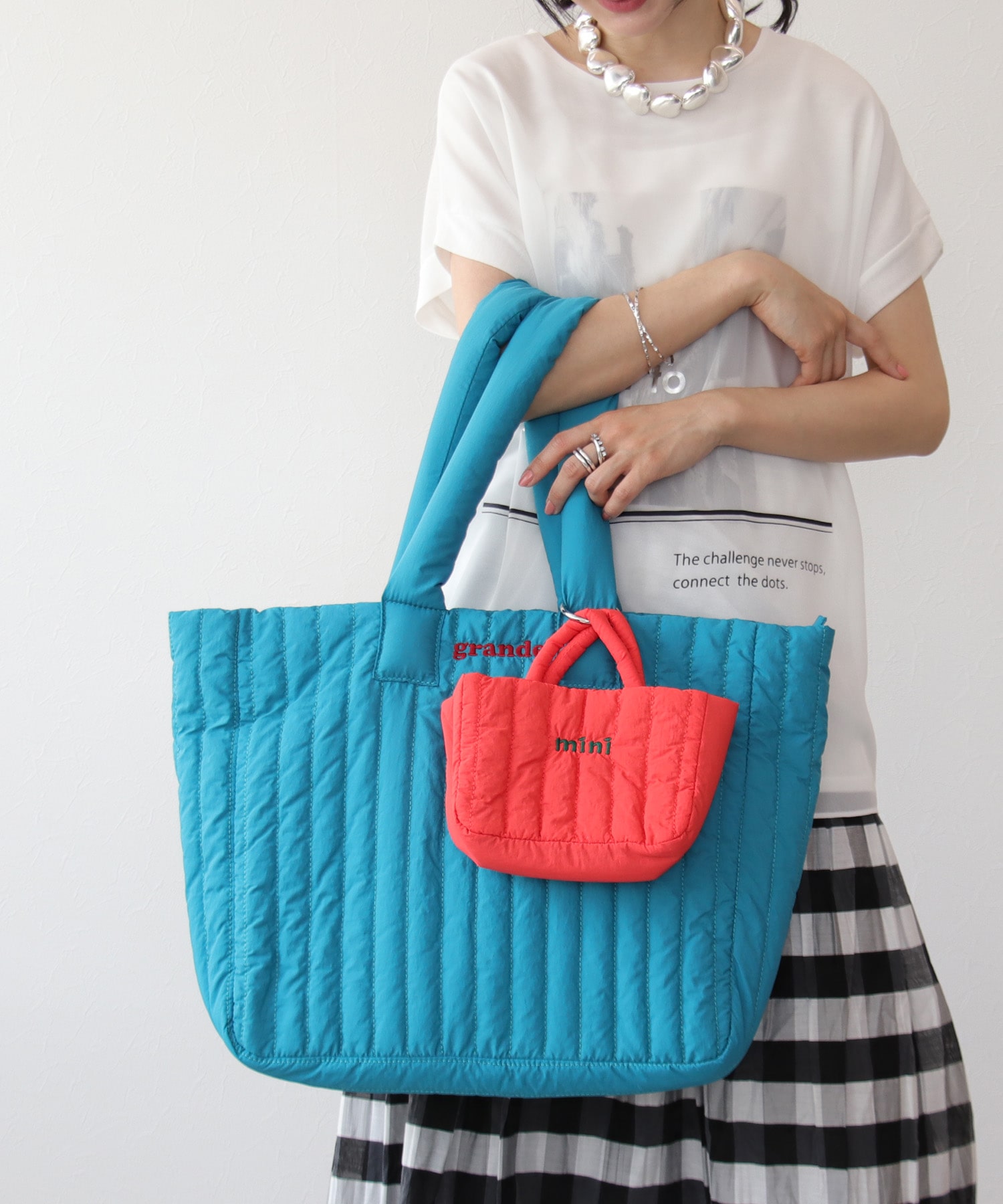 💜BIGキルト刺繍親子トートBAG💙｜スリーフォータイム｜ショップ