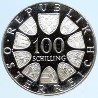 1976 AUSTRIA Innsbruck Winter OLYMPIC Games PRF Silver 100