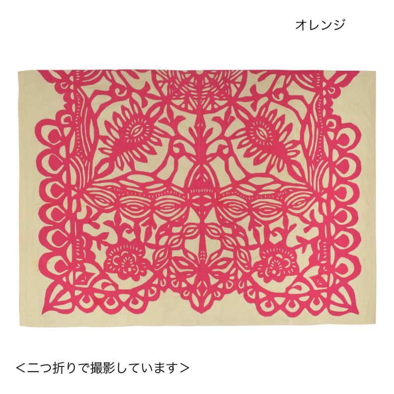 パッチワーク マルチカバー インド 伝統柄 リバースアップリケ