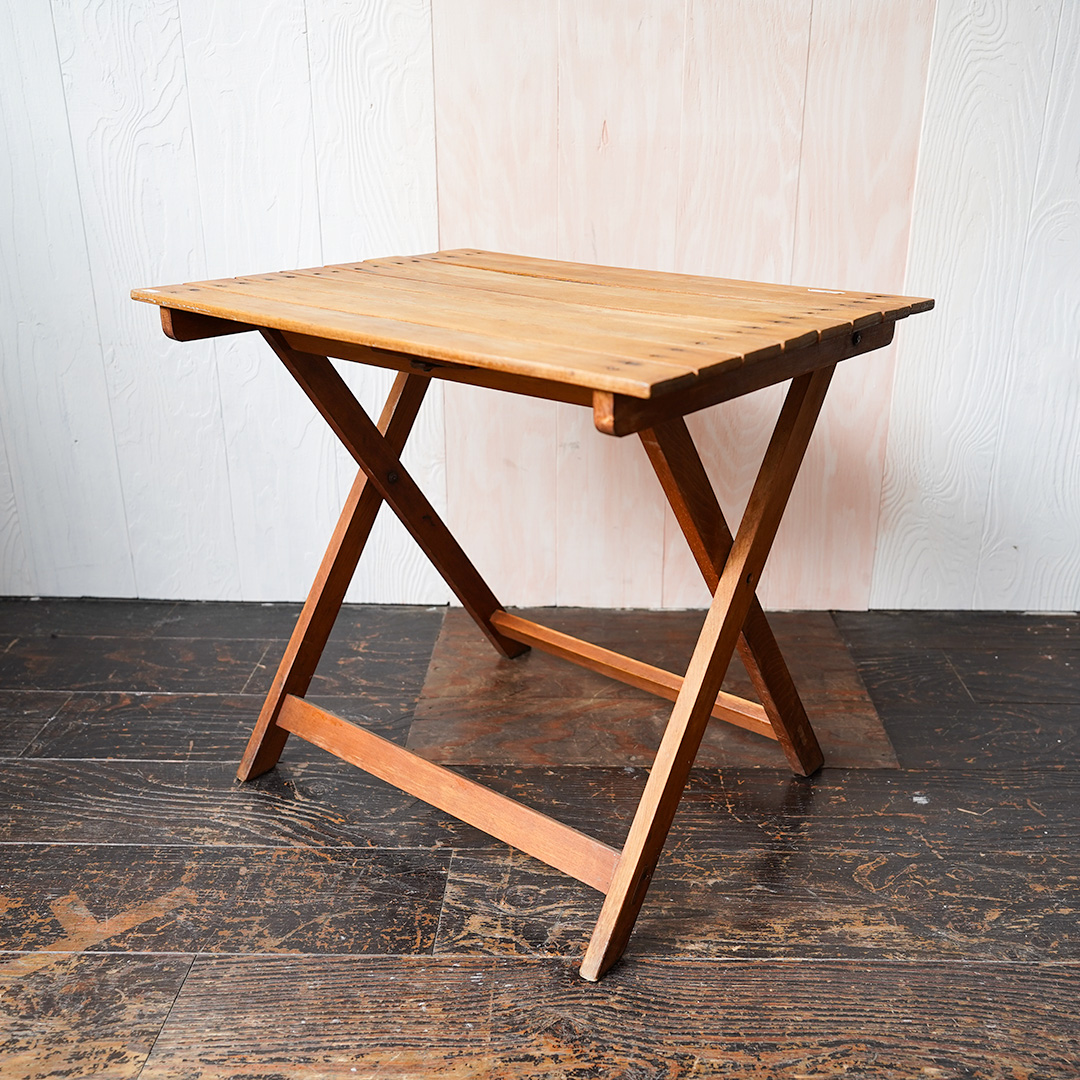 アンティーク 折り畳みウッドガーデンテーブル（Y-883