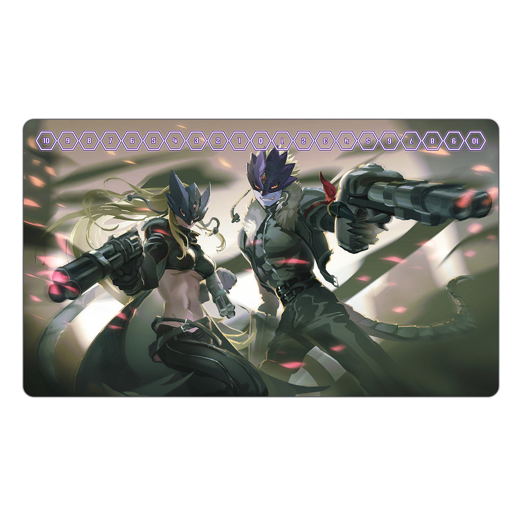 ベルスターモン＆ベルゼモン ガンズ＆ラブ TCG プレイマット – Usagi Draws