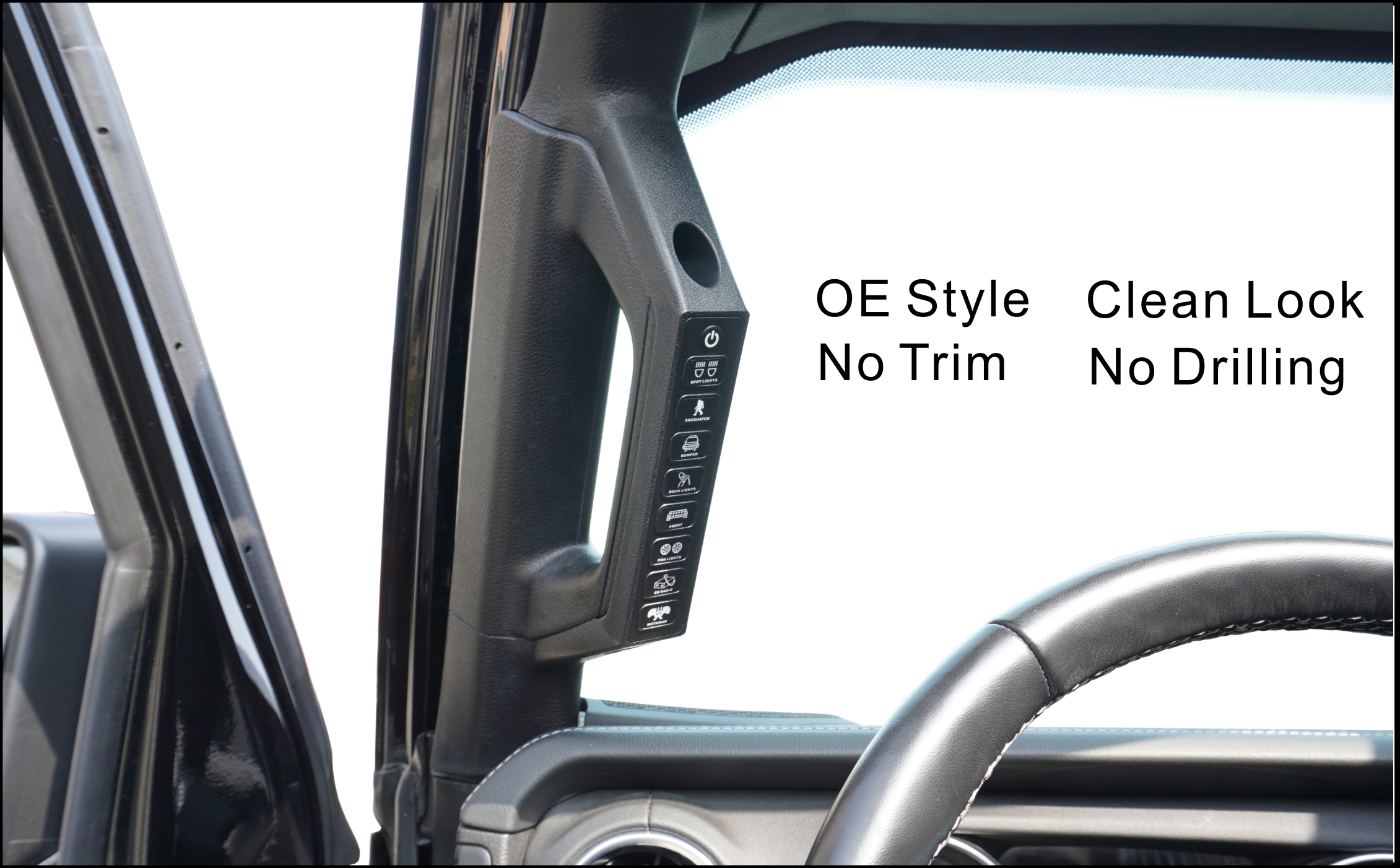 Voswitch JL800 Grab Handle 8 Switch Panel, 18-23 Jeep Wrangler JL