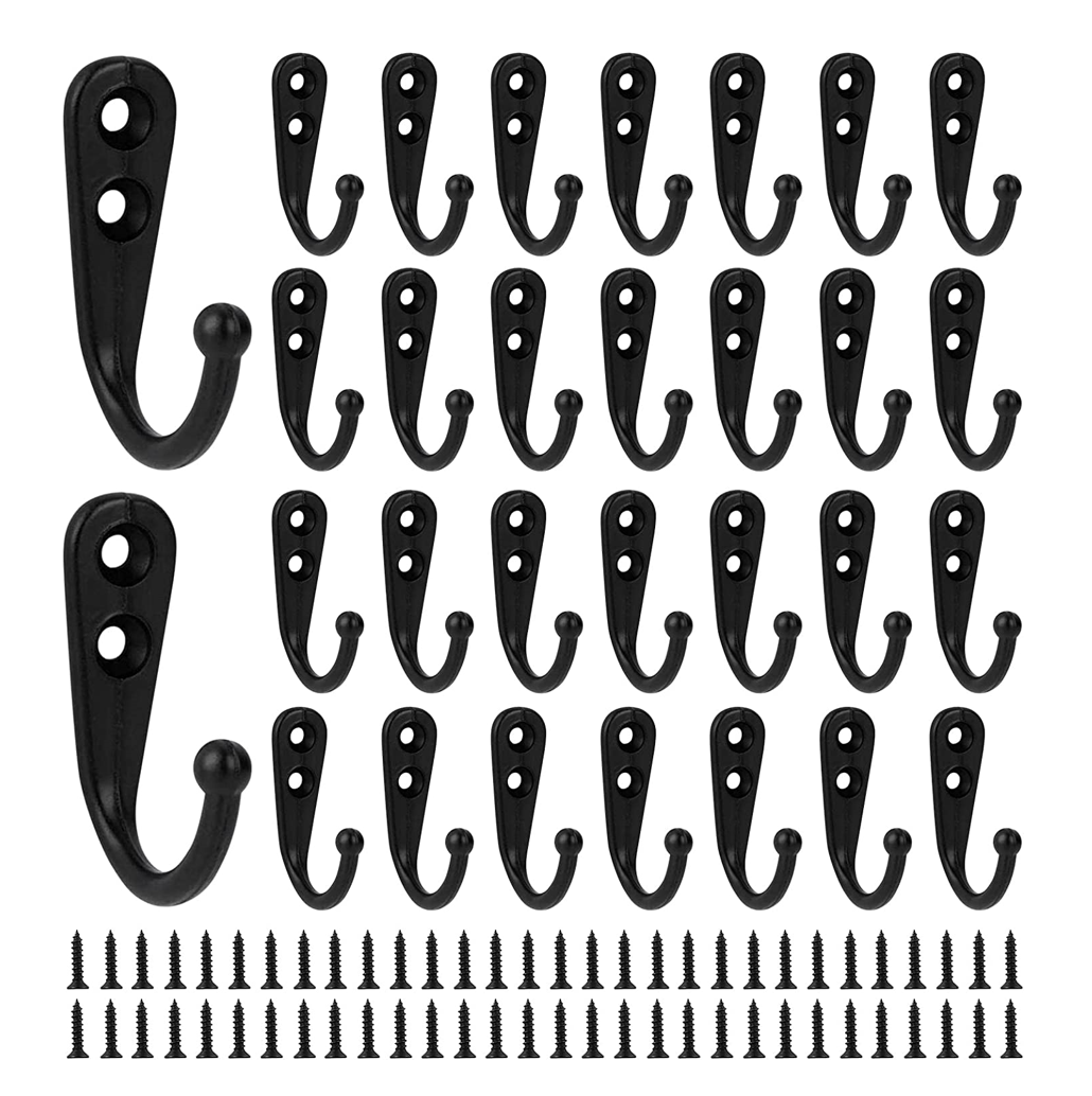 コートフック 30 個 | ローブフック | ネジ付き壁掛けフック - vadania.jp
