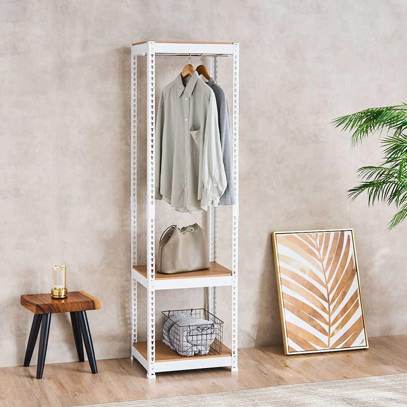 METAL＆WOOD RACK メタルウッドラック ハンガーラック 幅50 3段(幅51