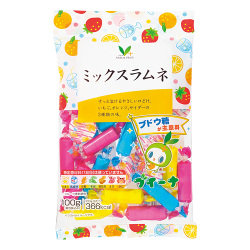 ミックスラムネ｜Vマーク：信頼の生活ブランド｜株式会社八社会