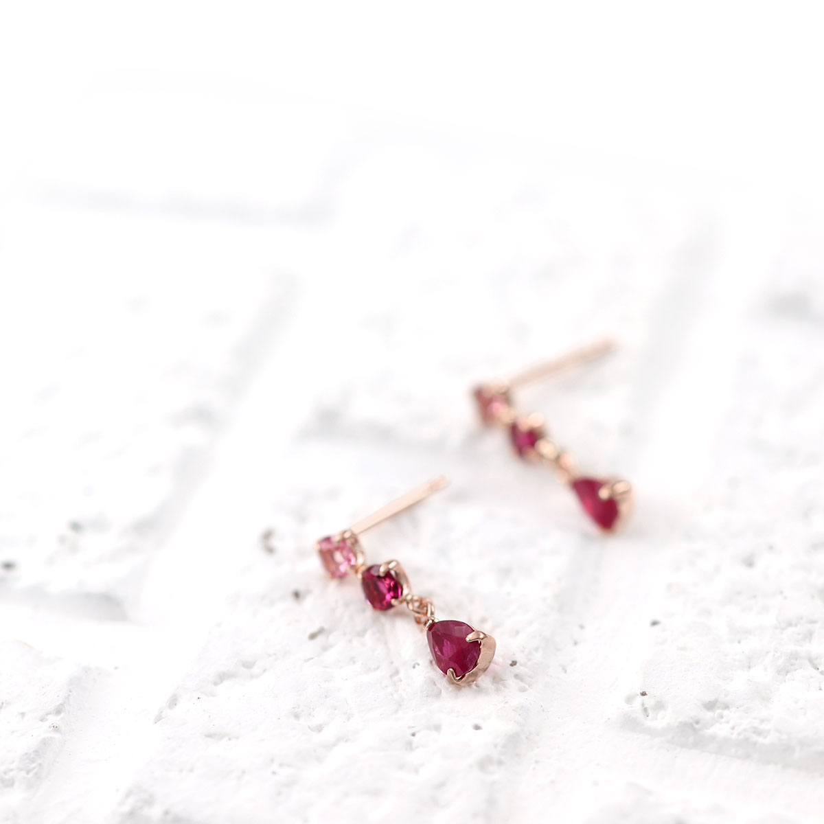 アクセサリーのプレゼント K10PG ピンクトルマリン＆ルベライト