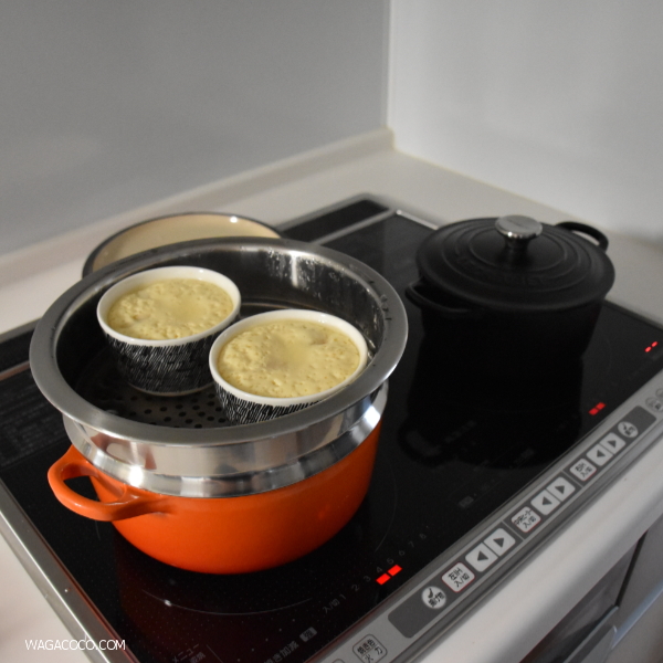 ル・クルーゼ】20cm スチーマーで洋風茶碗蒸し作りとオリーブたこめし