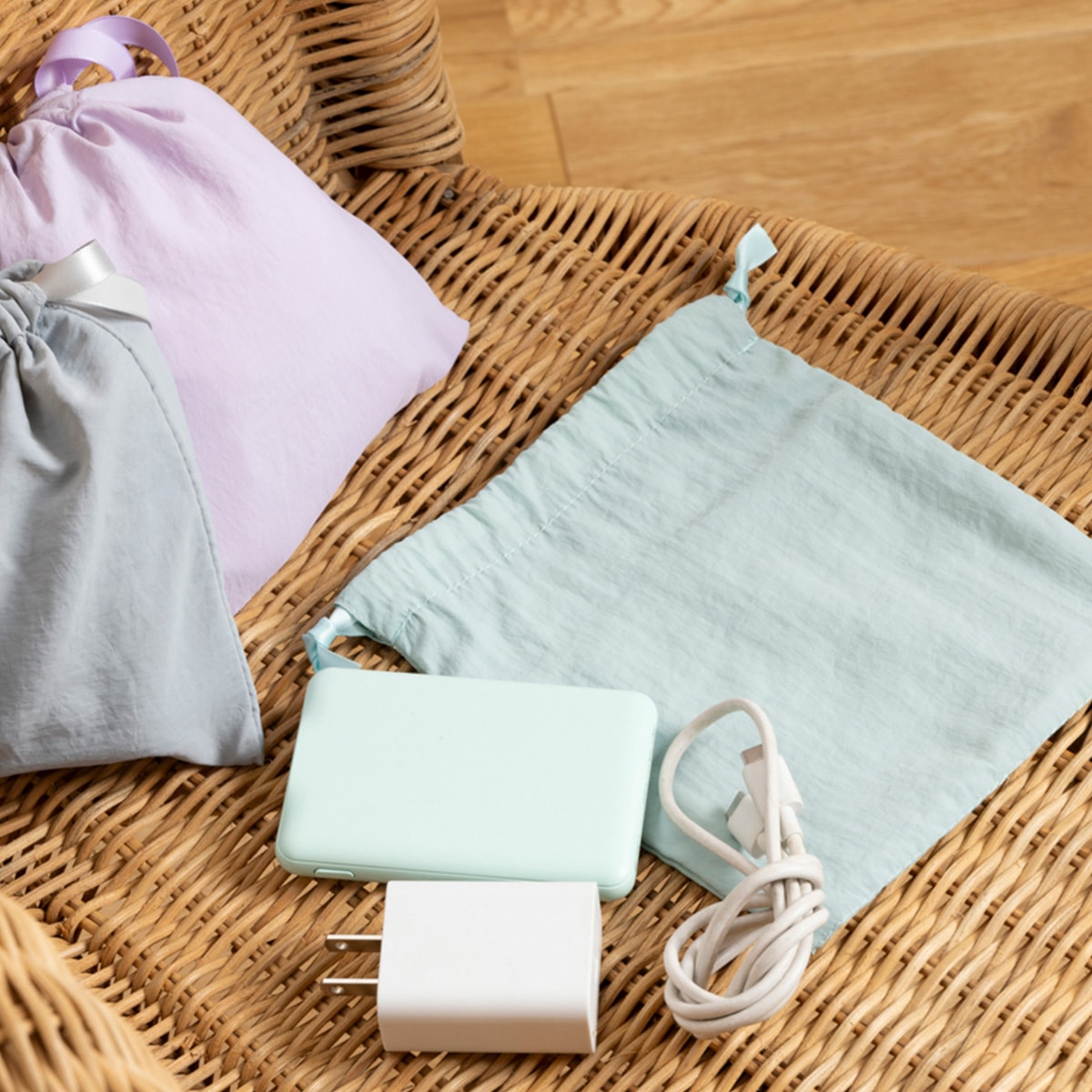 在庫限り】巾着袋 きんちゃくポーチ Tokinone PB. 仕分け巾着 ミント